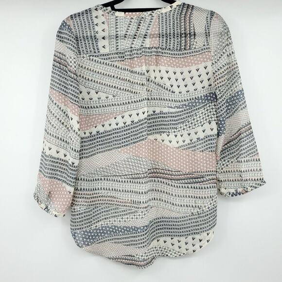 Maurices Sheer V Neck Tribal Blouse Tunic Small - Picture 2 of 8